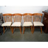 A set of 4 pine kitchen chairs,