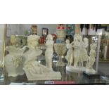 A mixed lot of Greco-Roman style ornaments in plaster and resin.