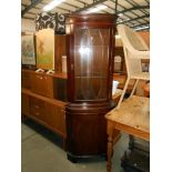 A mahogany astragal glazed corner cupboard with dental cornice, with 1 key, height 179.