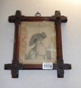 An old framed picture of Henry Jenkins of Ellerton in Yourkshire.