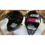 2 Children's helmets for cycling, skateboarding etc., (one marked 54-58cm, one not marked).