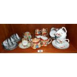 A selection of oriental teacups and saucers etc.