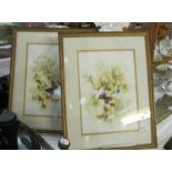 A pair of framed and glazed watercolours of butterflies by Rachel Dee, 49 x 39 cm.