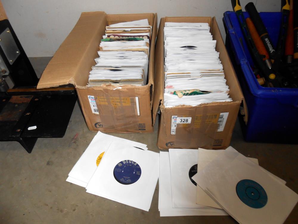 A large quantity of 45's singles vinyl records in plain sleeves, Ross Conway, Adam Faith etc,