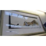 An original framed and glazed painting 'Tiger Chasing a Tail' by Pollyanna Pickering,