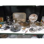 A good selection of silver plated items including trays etc.