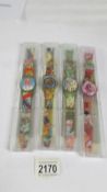 4 boxed Swatch watches from early 1990's.