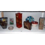 7 pottery items by studio pottery artist Harry Shotton & 1 other