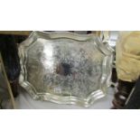 A large good quality silver plate tray.