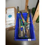 A quantity of garden tools including shears, secateurs etc.