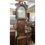 A Victorian 8 day shell inlaid Grandfather clock with painted dial by Chas Wetherell, Dudley,