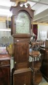 A Victorian 8 day shell inlaid Grandfather clock with painted dial by Chas Wetherell, Dudley,