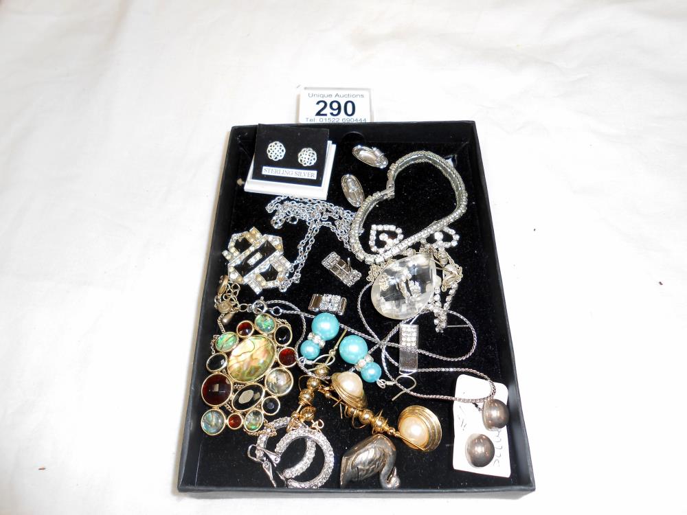 A mixed lot of jewellery including some silver