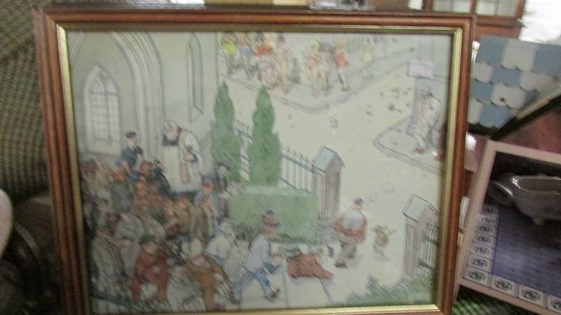 8 framed prints of cartoons (2 missing glass). - Image 7 of 12
