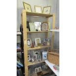 Approximately 25 assorted photo frames (4 with art deco style prints) and including 2 framed and