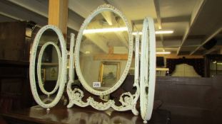 A triple 'shabby chic' dressing table mirror.
