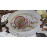 A large oval vintage turkey platter, impressed 'Made in Japan' on rear, 48.5 x 36 cm.