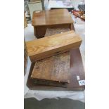 A large wood cutlery box and 3 other boxes.