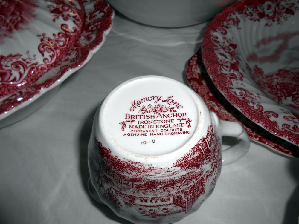 Approximately 26 pieces of Johnson Bros., pink and white dinner set. - Image 6 of 6