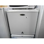 A Fridgemaster lockable counter-top fridge (uses square recessed key,