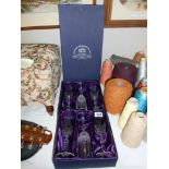 A boxed set of 6 Royal Crystal Rock champagne glasses,