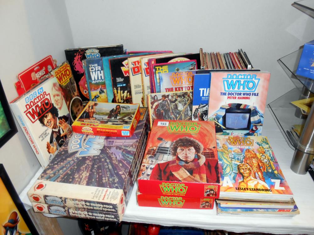 A large selection of classic Doctor Who annuals,