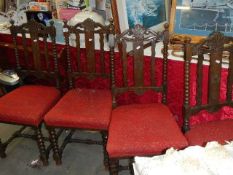 A set of 4 Edwardian dining chairs.