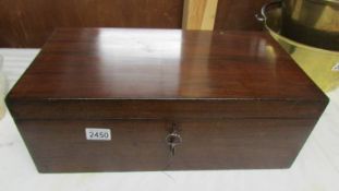 A Victorian mahogany writing slope, 48 x 25.5 x 17.5 cm, in very good condition.