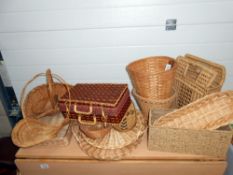 A selection of wicker baskets etc.