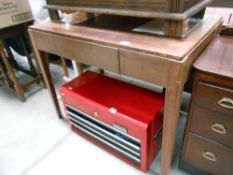 A 1950's oak desk with drawer 99cm x 61cm x height 77cm