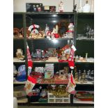 4 shelves of Christmas decoration including some vintage items