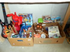 A large varied selection of children's toys, includes a Gruffalo costume,