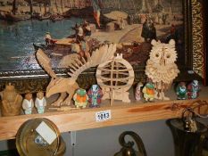 A mixed lot of wooden models, animal figures etc.