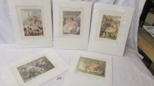 Thomas Rowlandson (1756-1827) Collection of 6 risque/erotic prints/plates circa 1960s.