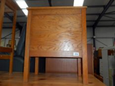 A 1930's oak/ply side table/storage unit with lift up lid 50cm x 30cm x height 60cm