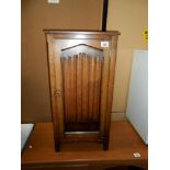 1950's oak pot cupboard with drape pattern door 38cm x 38cm height 75cm