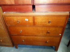 A 1950's oak chest of drawers 91cm x 49cm x height 83cm