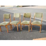 A set of 4 green draylon pine chairs