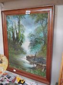 An oil on canvas rural scene signed D C Teskey,.