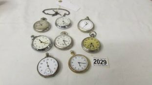 A quantity of pocket watches including Smith's, Westclox, Fides and a further stop watch type,