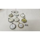 A quantity of pocket watches including Smith's, Westclox, Fides and a further stop watch type,