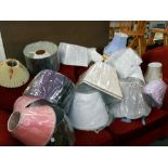 An assortment of 21 lampshades