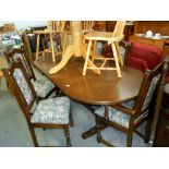 An old charm oak extending table and 6 chairs