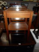 A teak side table with drawer and shelf 39cm x 31cm height 61cm