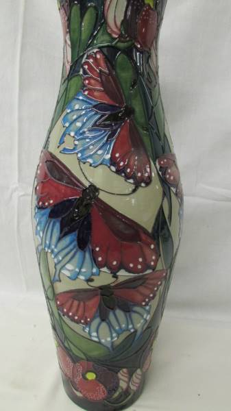 A Moorcroft 'Butterfly' vase, 41.5 cm. - Image 3 of 5