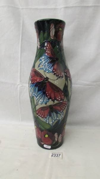 A Moorcroft 'Butterfly' vase, 41.5 cm.