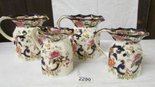 A set of 4 Mason's Mandalay pattern jugs.