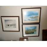 2 John Emerson ltd ed prints signed by artist, no 76/250 and 90/250 Harbour & beach scene,