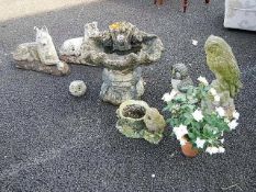 A good selection of weathered garden ornaments A/F