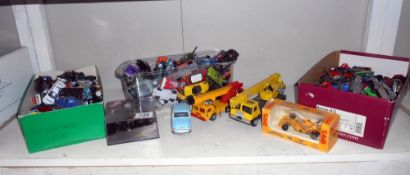 A large selection of diecast cars including many Hotwheels